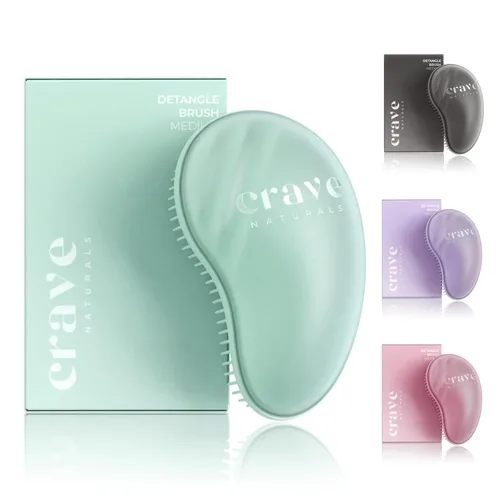 Miniatura 15 de Crave Naturals Cepillo para desenredar el cabello grande negro – Cepillo deslizante para desenredar el cabello para mujeres, niños y bebés – Cuidado