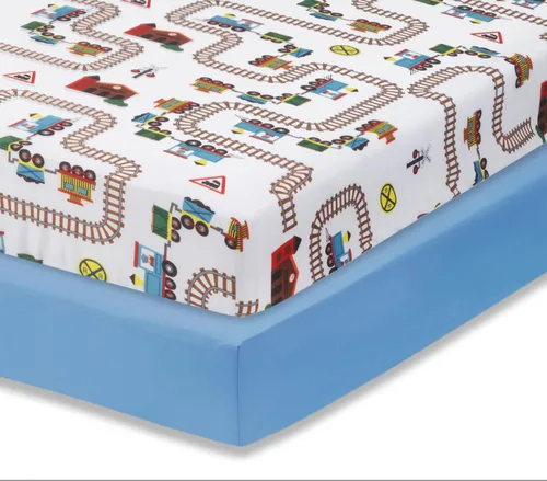 Miniatura 44 de EVERYDAY KIDS Juego de 2 sábanas bajeras ajustadas para cuna de niño, 100% microfibra suave y transpirable, sábana para bebé, se adapta al colchón