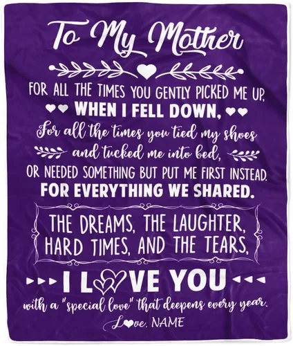 Miniatura 32 de Manta de vellón personalizada con texto en inglés «To My Mom», diseño de girasol de hija e hijo, carta de amor con texto en inglés «You are the