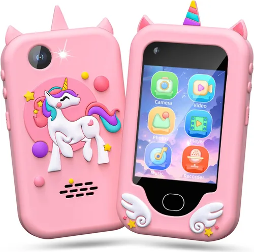 Miniatura 8 de Lapare - Teléfono inteligente para niños, 2.8'' de pantalla táctil HD con cámara doble para niños, teléfono de juguete de dinosaurio