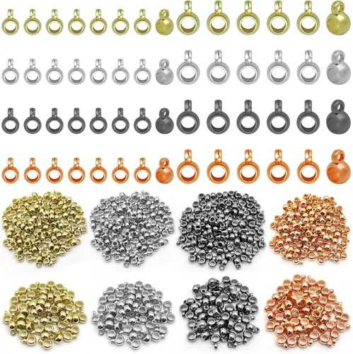 Miniatura 15 de 1000 cuentas espaciadoras redondas planas para manualidades, cuentas de disco de 5 colores para hacer joyas, pulseras, collares, aretes
