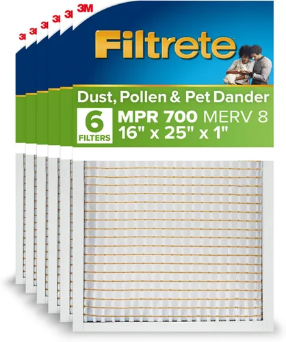 Miniatura 24 de Filtrete - 6 filtros de aire para caldera/aire acondicionado de 14x25x1, MPR 700, MERV 8, resistente al polen, fácil para el flujo de aire, filtro