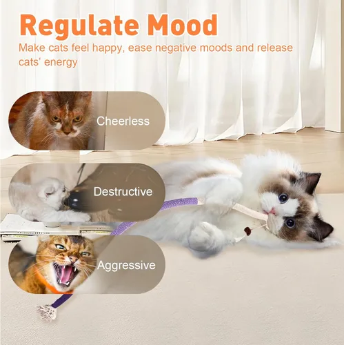 Miniatura 6 de TEAWOO Juguetes para gatos, 3 piezas con hierba gatera natural, juguete de limpieza de dientes seguro para gatitos de interior, juguetes