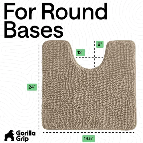 Miniatura 395 de Gorilla Grip - Tapete de baño de felpilla gruesa, suave y absorbente, secado rápido, de microfibra, con reverso de caucho, para piso de ducha, Nube
