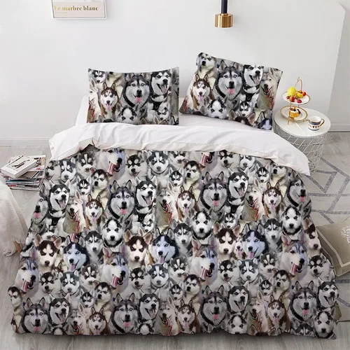 Miniatura 22 de Juego de funda de edredón de Malinois belga, juego de ropa de cama decorativo de 3 piezas con 2 fundas de almohada, funda de edredón suave, juego
