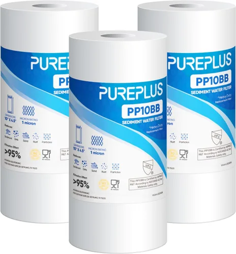 Miniatura 10 de PUREPLUS 1 Micron 10" x 4.5" Whole House Sediment Home Water Filter Replacement Cartridge for RFC-BBSA, HD-950, WFHD13001B, W15-PR, GXWH30C