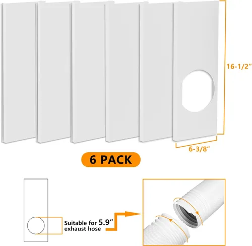 Miniatura 2 de LBG Products Kit de puerta corrediza de aire acondicionado portátil, placas de sellado de longitud ajustable de hasta 90 pulgadas, kit