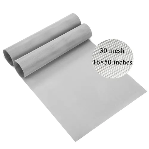 ovsor Rollo de malla de acero inoxidable de 30 mallas – 2 piezas de 16 x 50 pulgadas (40.6 × 50.0 in) malla de alambre tejida profesional, pantalla