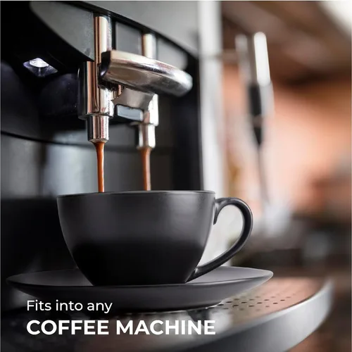 Miniatura 5 de MIAMIO - Juego de 6 tazas de capuchino apilables de cerámica / tazas de capuchino de 6 onzas y platillo con soporte de metal para bebidas de café