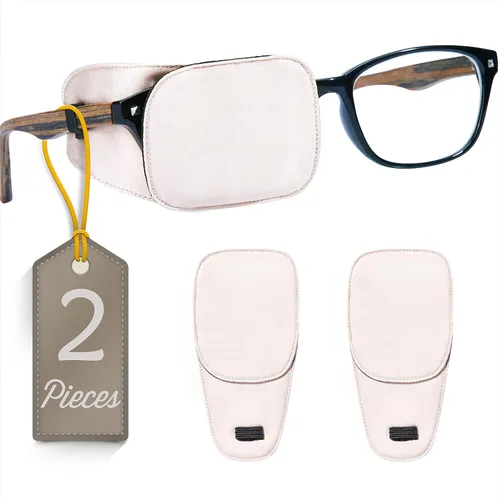Miniatura 41 de Astropic Parche Grande de Seda para Ojos para Adultos y Niños con Gafas para Cubrir Cualquier Ojo (Grande, Caqui)