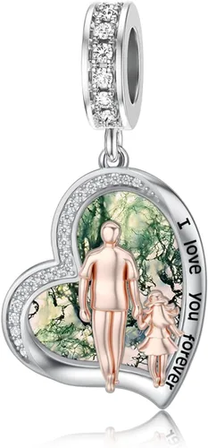Miniatura 179 de PROESS Dije para padre, madre e hija, pulsera de plata de ley para pulseras, regalos de cumpleaños, día de San Valentín, para hija, madre, amante