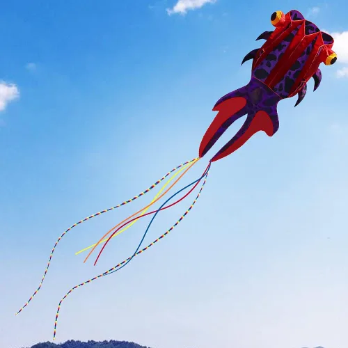 Miniatura 4 de Kizh Kite Giant 3D Dolphin - Cometa de parafoil suave sin marco para niños y adultos, cometa fácil de volar para playa, parque, jardín, parque