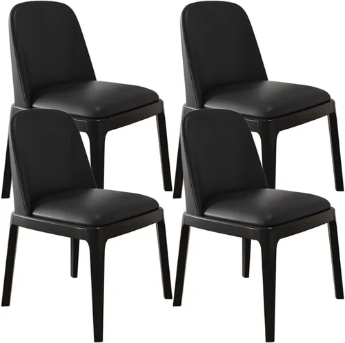 Miniatura 20 de Juego de 2/4 sillas de comedor, sillas de comedor de madera, silla tapizada para sala de estar, silla de vestíbulo sin brazos con respaldo curvo