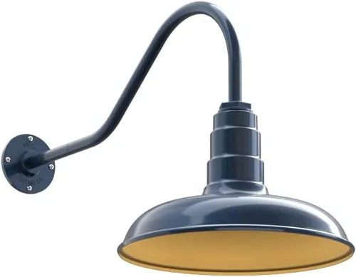 Miniatura 41 de Steel Lighting Co. Topanga - Luz de granero Montaje en pared al aire libre Domo de 14 pulgadas Cuello de cisne de 11 pulgadas Luz de garaje