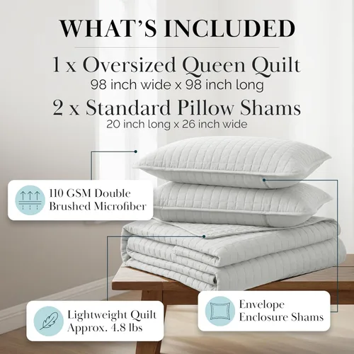 Miniatura 2 de Southshore Fine Living, Inc. - Juego de colcha tamaño queen, edredón tamaño full con 2 fundas de almohada a juego, edredón de microfibra suave y 13