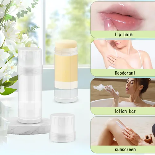 Miniatura 3 de 15 piezas de recipientes vacíos de plástico para desodorante, tubos de desodorante DIY con tapón de rosca, tubos rellenables para bálsamo labial