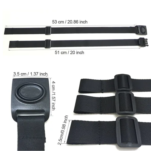 Miniatura 3 de ZARPMA Correas para silla alta, 3 puntos arnés correas cinturón para silla de niño niño correa para silla IKEA Antilop silla alta (negro)