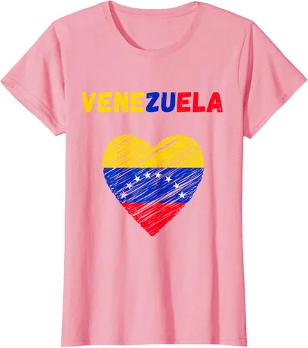Miniatura 16 de Camiseta con la bandera venezolana con corazón de Venezuela, Negro