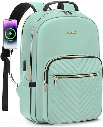 Miniatura 14 de LOVEVOOK - Mochila para laptop de 15.6 pulgadas para mujer, linda mochila de viaje con asa superior, mochila profesional para computadora, mochila