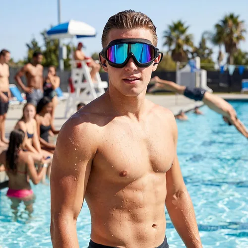 Miniatura 6 de Sabary Paquete de 12 gafas de natación a granel para adultos, visión amplia, sin fugas, antiniebla, gafas de natación con tapones para los oídos