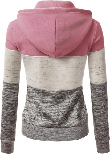 Miniatura 3 de DOUBLJU - Chaqueta ligera y delgada con capucha y cierre de cremallera para mujer, disponible en talla extragrande
