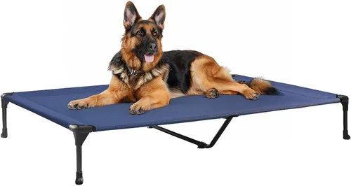 Miniatura 36 de Veehoo Outdoor Elevated Dog Bed for Large Dogs, Cooling Raised Dog Cot Off Ground Hammock Pet Beds with Breathable Mesh, No-Slip Feet, 50"x32