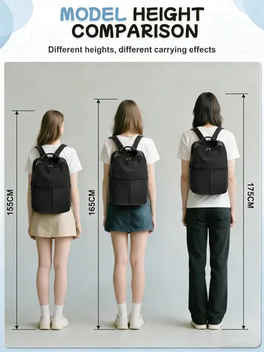 Miniatura 5 de Mochila pequeña para laptop para mujer, bolsa de computadora de 14 pulgadas con bolsillo trasero antirrobo oculto, mochila de viaje ligera