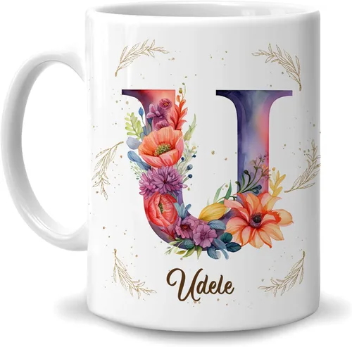 Miniatura 18 de Hyturtle Taza de café personalizada con inicial con nombre, monograma de cumpleaños, regalos de Navidad para niñas y mujeres, letra A del alfabeto