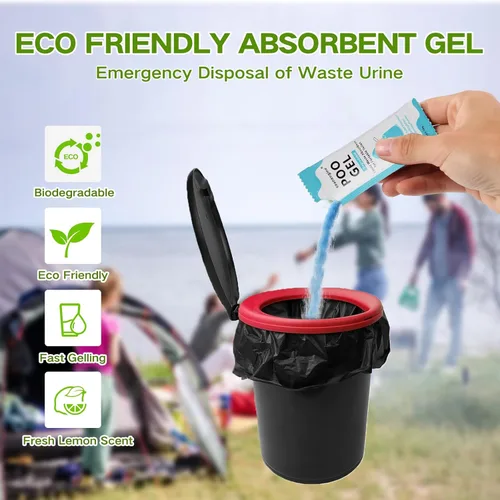 Miniatura 2 de oceanengine Portable Toilet Absorbent Gel, Portable Toilet Powder Poo Urine Powder for Camping Outdoor Hiking 25 paquetes