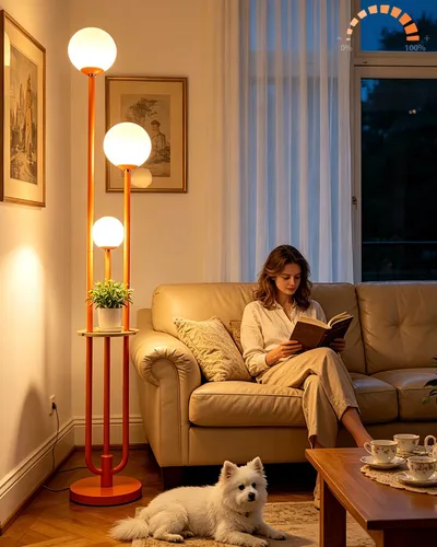 Miniatura 18 de Lightdot Lámpara de pie rosa regulable de 60 pulgadas, lámparas de pie de mediados de siglo con 3 bombillas G9 de 3000 K de color blanco cálido, 3