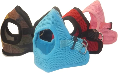 Miniatura 14 de Arnés para perros de malla suave, cómodo para razas pequeñas, cachorros, juguetes, de 2 a 16 lb, en color rosa bebé, azul, negro, rojo, camuflado