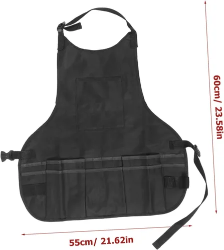 Miniatura 2 de ABOOFAN Adjustable Artist Apron with Tool Storage Oilproof Painting Work Clothes for Comfortable Use Black S