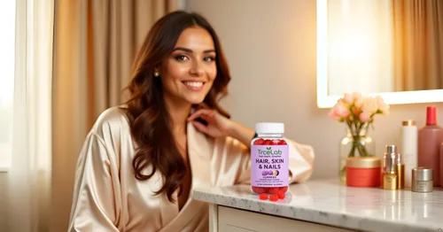 Miniatura 3 de Gomitas para el cabello, piel y uñas, gomitas para el crecimiento del cabello con 6000 mcg de biotina, sabor a maracuyá, vitaminas A, C, D, E