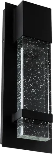 Miniatura 11 de Sunlite Aplique de pared LED, marco de metal negro con panel de vidrio efecto gota de lluvia, 4.75 pulgadas de ancho, luz diurna de 5000 K