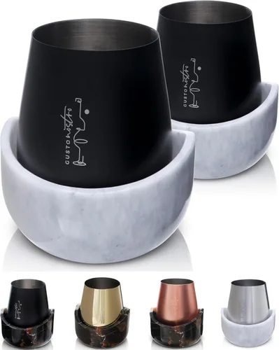 Miniatura 11 de Gusto Nostro Cubo enfriador de vino de mármol, enfriador de botellas de vino de 25.4 fl oz y enfriador de champán para fiesta, cocina, decoración