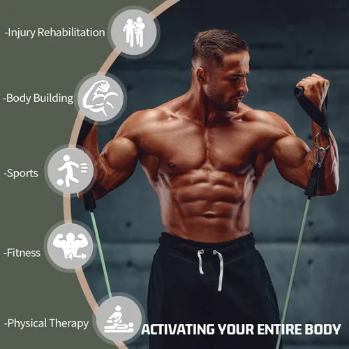 Miniatura 6 de VEICK Bandas de resistencia, bandas de ejercicio, bandas de entrenamiento, bandas de resistencia para entrenar con asas para hombres y mujeres, Gris
