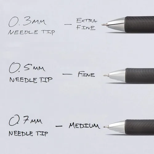 Miniatura 4 de Pentel Pluma de tinta de gel, bolígrafo retráctil EnerGel RTX, 0.5mm, punta fina, punta de aguja, tinta violeta (BLN75BP2V)