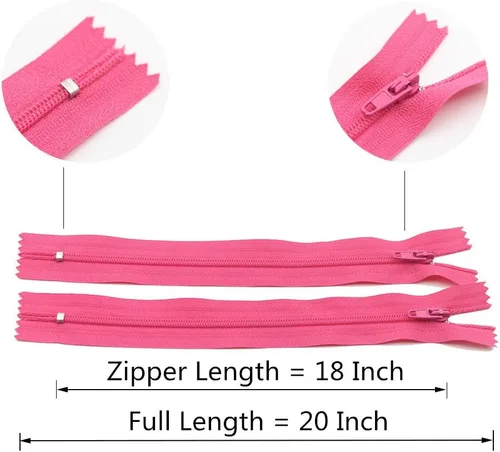 Miniatura 3 de YaHoGa 60 cremalleras de nailon de 18 pulgadas (17.7 in) para costura, cremalleras de nailon a medida, 20 colores (18 pulgadas, 60 unidades)