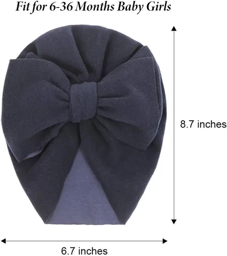 Miniatura 2 de Gorro de terciopelo de terciopelo para bebé niña, con lazo anudado para la cabeza, de gran tamaño, gorro indio, cálido para recién nacidos, niños