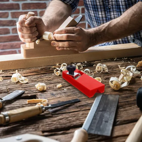 Miniatura 8 de DOITOOL Cepilladora de madera manual compacta, herramienta de mano de 45 grados para proyectos de carpintería de bricolaje, cepilladora de plástico