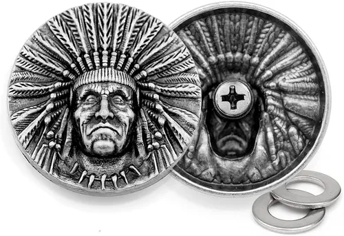 Miniatura 2 de CRAFTMEMORE 2 juegos de moneda india de 1-1/8 pulgadas, cierre a presión, broche de presión, monedero decorativo, botón de cierre de bricolaje