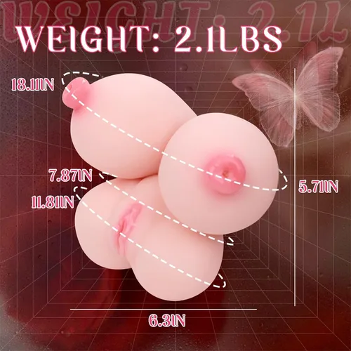 Miniatura 2 de Muñeca sexual mini masculina para masturbador con 3 canales 3D reales, muñeca sexual portátil para adultos con pezones grandes penetrables, muñeca