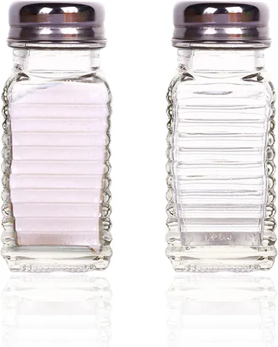 Miniatura 11 de Estilo retro – Juego de salero y pimentero, diseño con tapas de acero inoxidable., Transparente