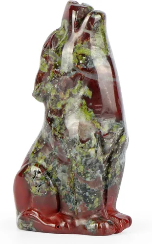 Miniatura 7 de Artistone Estatua de lobo de obsidiana negra de 2 pulgadas, adorno para decoración del hogar, escultura de animales de cristal curativo con caja