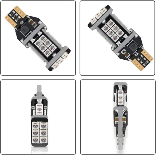 Miniatura 6 de AUTOGINE Bombillas LED Canbus 921 912 906 904 902 W16W T15 de 1300 lúmenes, color rojo brillante 3030 24-SMD, sin errores para luces de freno