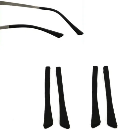 Puntas de extremo para lentes de oreja, piezas de calcetín de tubo para gafas de silicona antideslizante, reemplazo cómodo, 2 pares