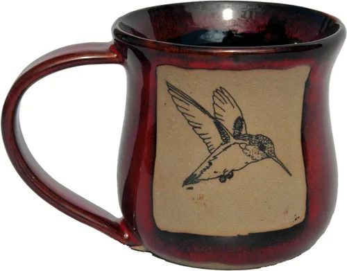 Miniatura 10 de ALWAYS AZUL POTTERY Taza de colibrí en esmalte Azulscape – Taza de café de cerámica hecha a mano – Elegante y único vaso artístico hecho a mano