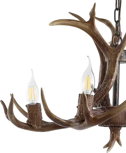 Miniatura 7 de JONATHAN Y JYL6301A Eldora - Candelabro LED ajustable de resina con asta de 26 pulgadas, 4 luces, glamour, rústico, cabaña, transicional, regulable