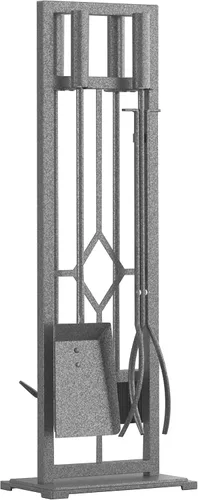 Miniatura 9 de Fire Beauty Juego de 5 herramientas para chimenea de hierro forjado, soporte para poker (bronce antiguo)