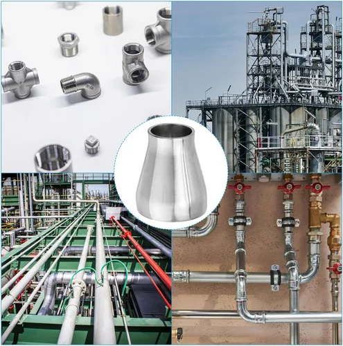 Miniatura 6 de PATIKIL Reductor concéntrico acero soldadura a tope 304 accesorios de tubería de acero inoxidable para alimentos bebidas HVAC fontanería, 1 1/2" a 1
